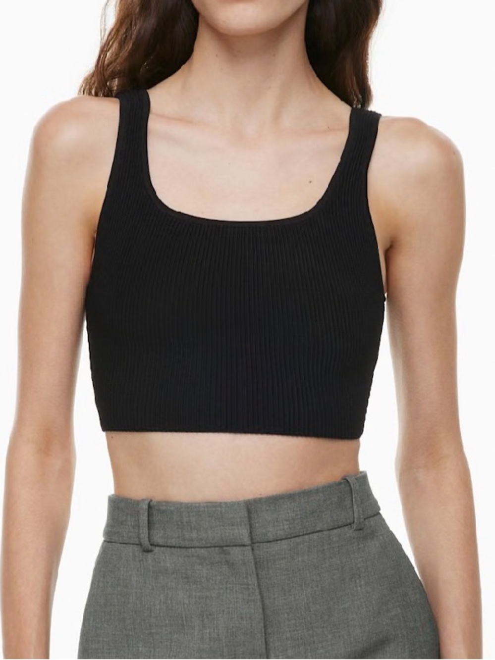 Aritzia Sculpt Knit Square-Neck Crop Tank
